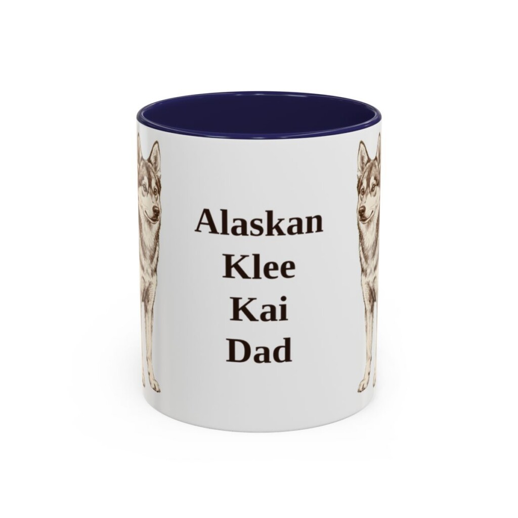 11oz Alaskan Klee Kai Dog Dad Mug, Vintage Sketch Coffee Mug, Dog Dad Gift