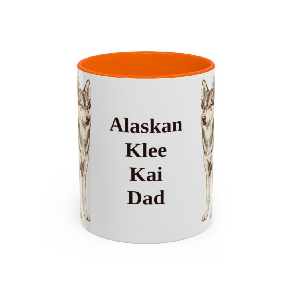 11oz Alaskan Klee Kai Dog Dad Mug, Vintage Sketch Coffee Mug, Dog Dad Gift