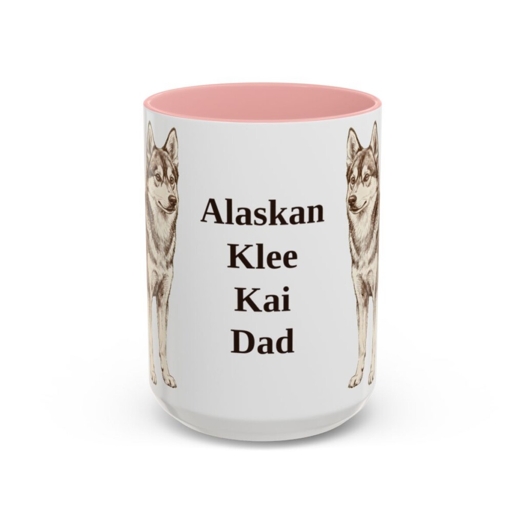15oz Alaskan Klee Kai Dog Dad Mug, Vintage Sketch Coffee Mug, Dog Dad Gift