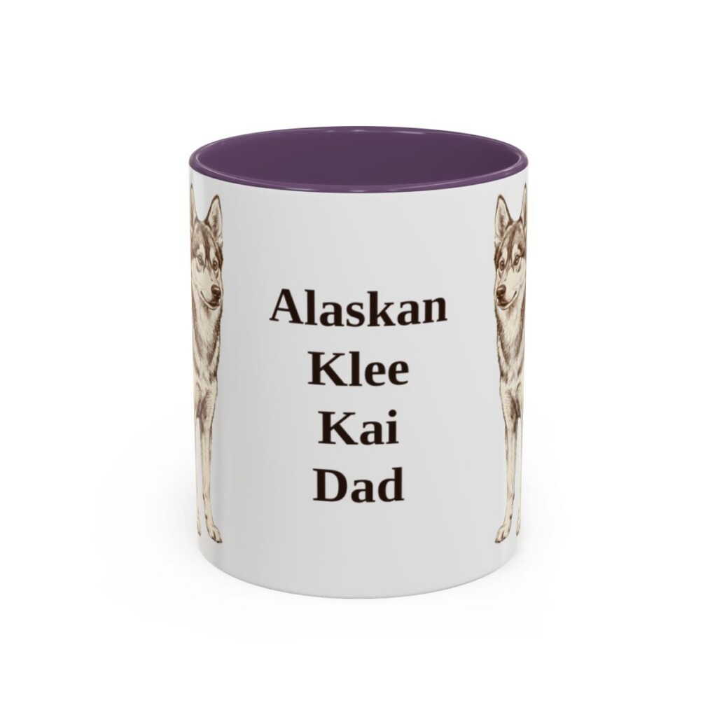 11oz Alaskan Klee Kai Dog Dad Mug, Vintage Sketch Coffee Mug, Dog Dad Gift