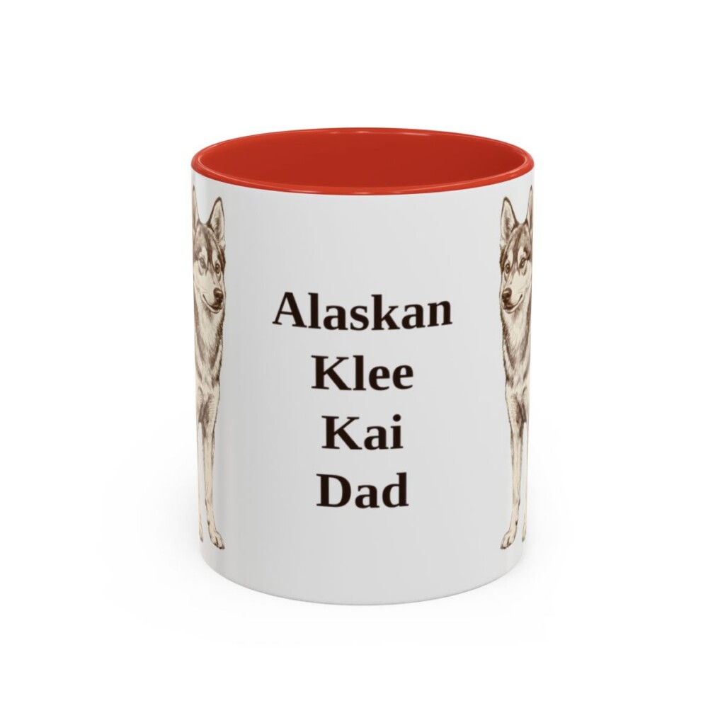11oz Alaskan Klee Kai Dog Dad Mug, Vintage Sketch Coffee Mug, Dog Dad Gift