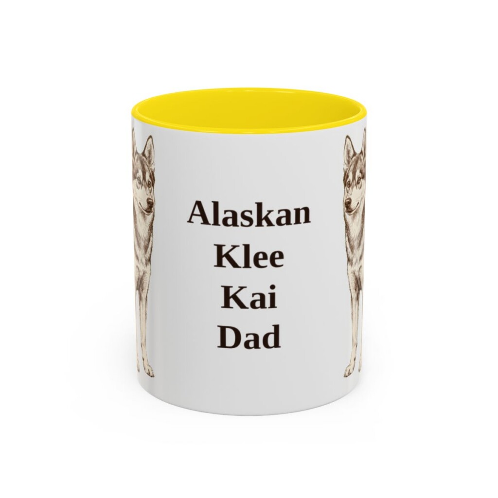 11oz Alaskan Klee Kai Dog Dad Mug, Vintage Sketch Coffee Mug, Dog Dad Gift