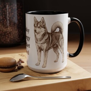 15oz Funny Alaskan Klee Kai Mug, Husky Energy Pocket Sized, Vintage Dog Coffee Mug, Dog Lover Gift