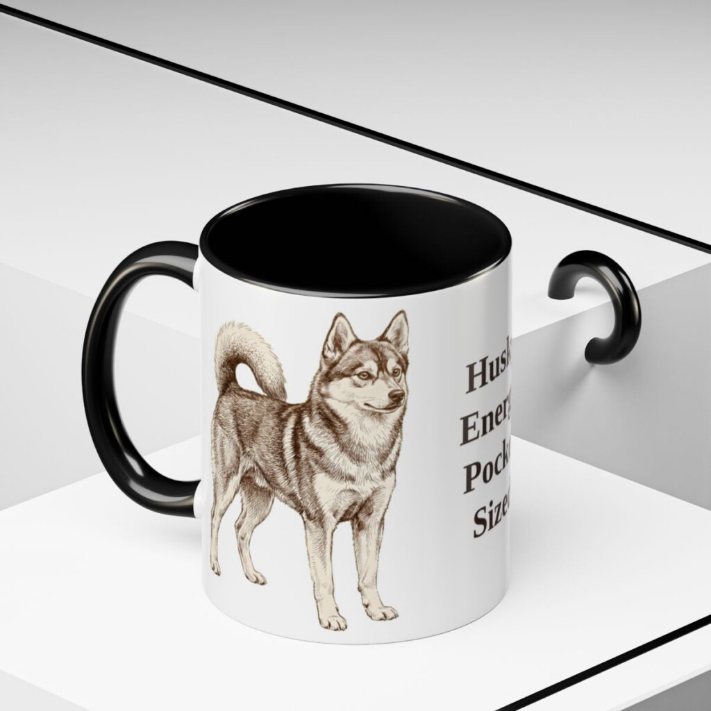 11oz Funny Alaskan Klee Kai Mug, Husky Energy Pocket Sized, Vintage Dog Coffee Mug, Dog Lover Gift
