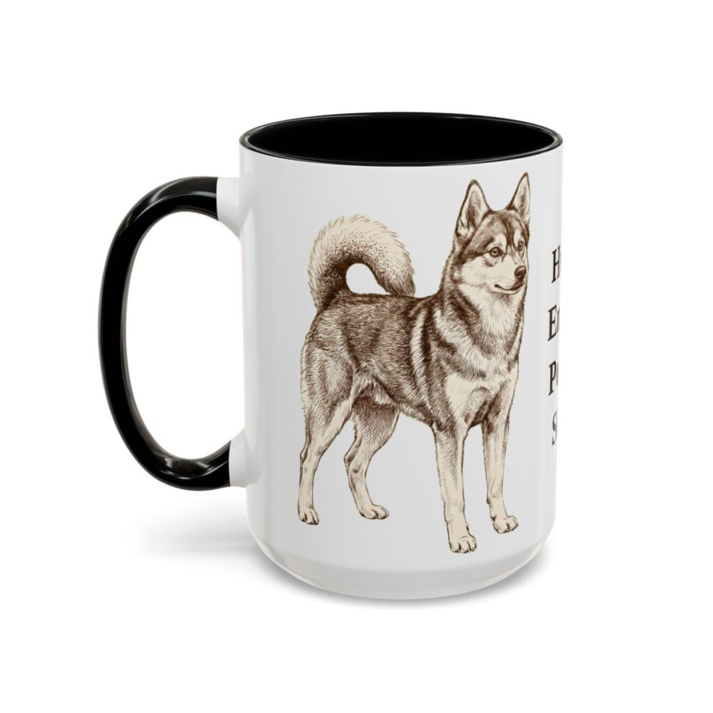 alaskan-klee-kai-mug-humor-black-left-3 15oz Funny Alaskan Klee Kai Mug, Husky Energy Pocket Sized, Vintage Dog Coffee Mug, Dog Lover Gift