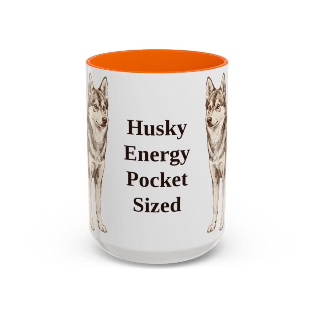 alaskan-klee-kai-mug-humor-orange-3 15oz Funny Alaskan Klee Kai Mug, Husky Energy Pocket Sized, Vintage Dog Coffee Mug, Dog Lover Gift