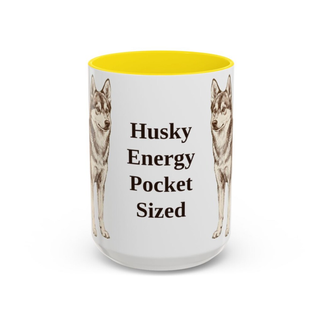 alaskan-klee-kai-mug-humor-yellow-3 15oz Funny Alaskan Klee Kai Mug, Husky Energy Pocket Sized, Vintage Dog Coffee Mug, Dog Lover Gift