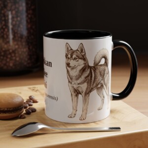 11oz Alaskan Klee Kai Latin Mug, Alaskan Klee Kai, Vintage Dog Coffee Mug, Dog Lover Gift