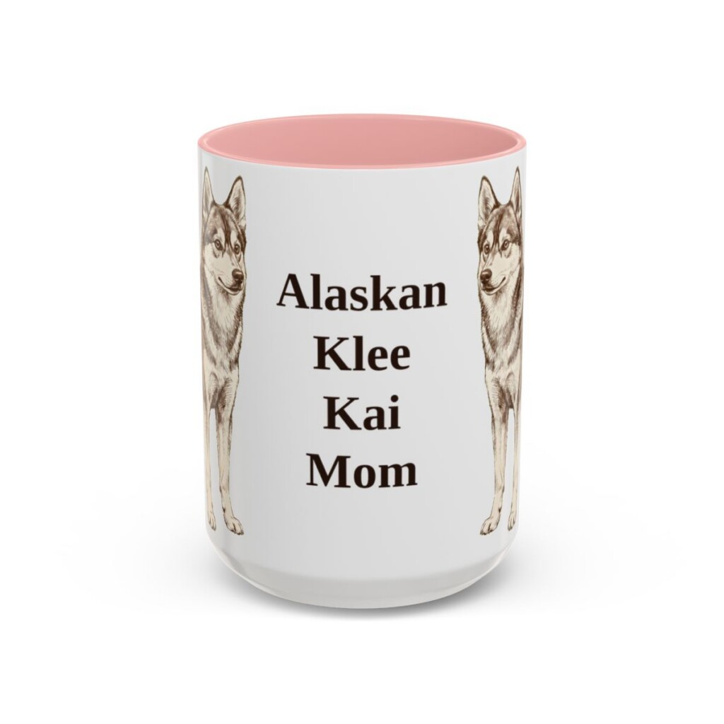 alaskan-klee-kai-mug-mom-pink-3 15oz Alaskan Klee Kai Dog Mom Mug, Vintage Sketch Coffee Mug, Dog Mom Gift