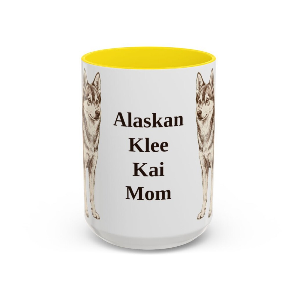 alaskan-klee-kai-mug-mom-yellow-3 15oz Alaskan Klee Kai Dog Mom Mug, Vintage Sketch Coffee Mug, Dog Mom Gift