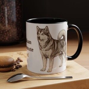 11oz Alaskan Malamute Dog Dad Mug, Vintage Sketch Coffee Mug, Dog Dad Gift