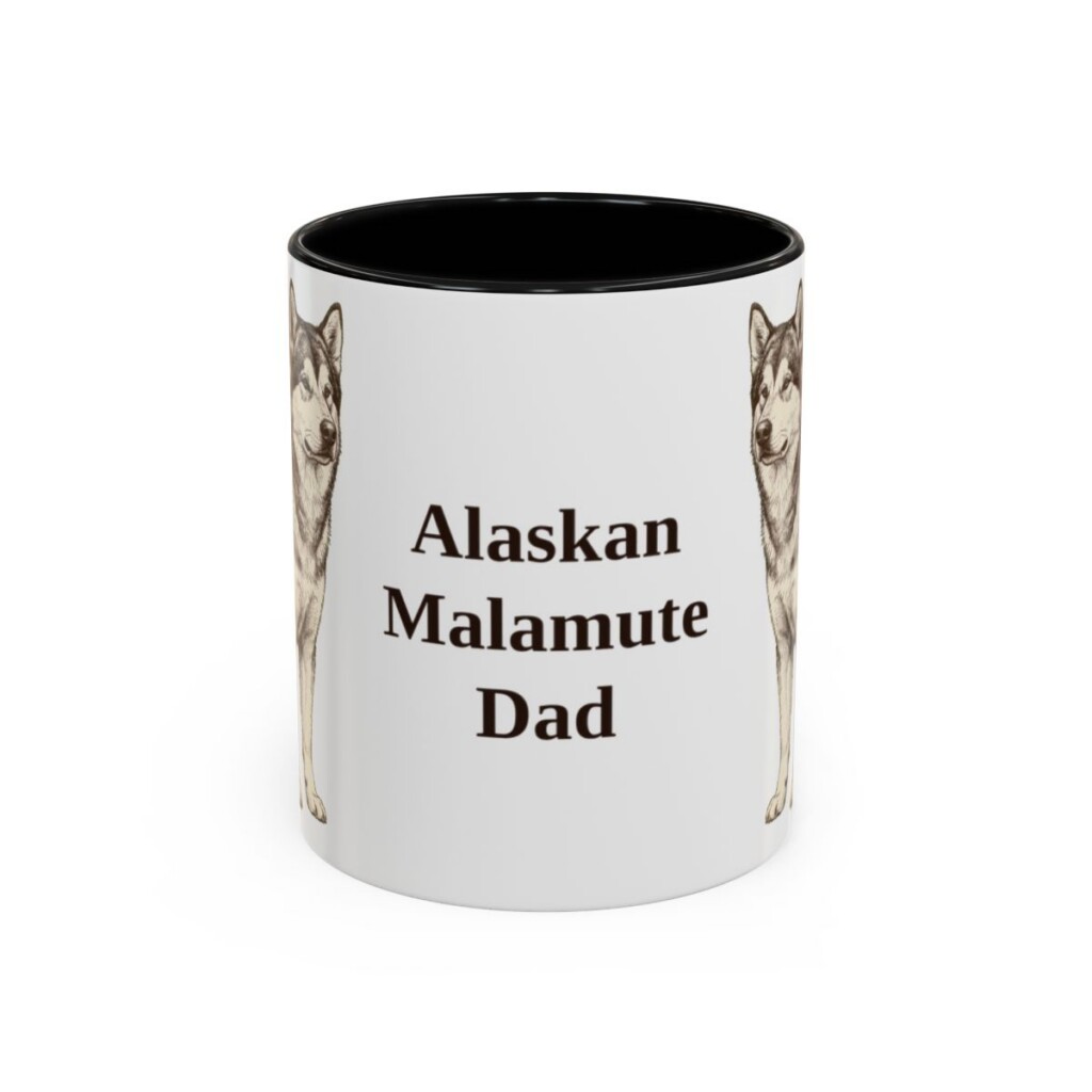 11oz Alaskan Malamute Dog Dad Mug, Vintage Sketch Coffee Mug, Dog Dad Gift