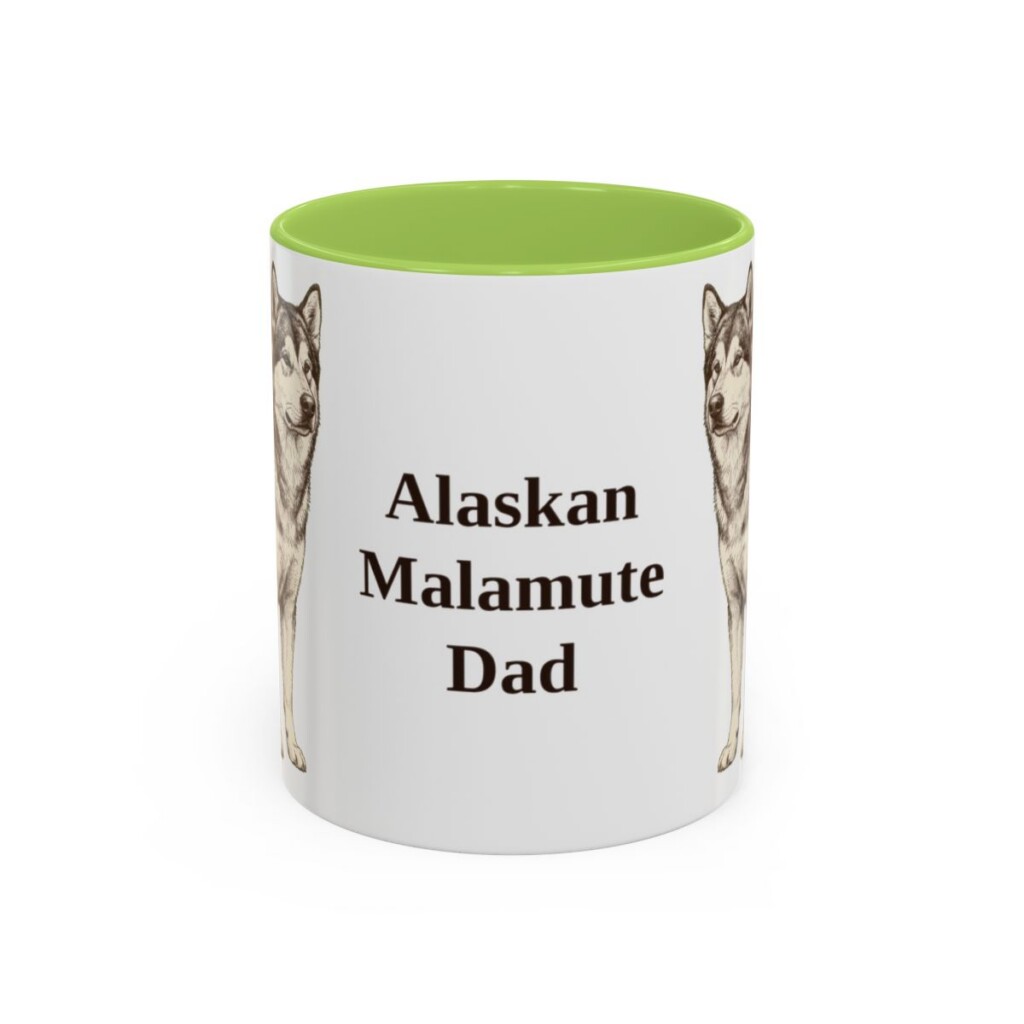 11oz Alaskan Malamute Dog Dad Mug, Vintage Sketch Coffee Mug, Dog Dad Gift