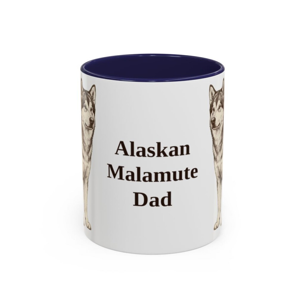 11oz Alaskan Malamute Dog Dad Mug, Vintage Sketch Coffee Mug, Dog Dad Gift