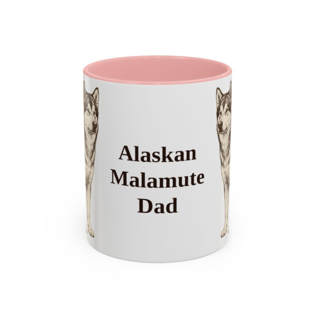 11oz Alaskan Malamute Dog Dad Mug, Vintage Sketch Coffee Mug, Dog Dad Gift