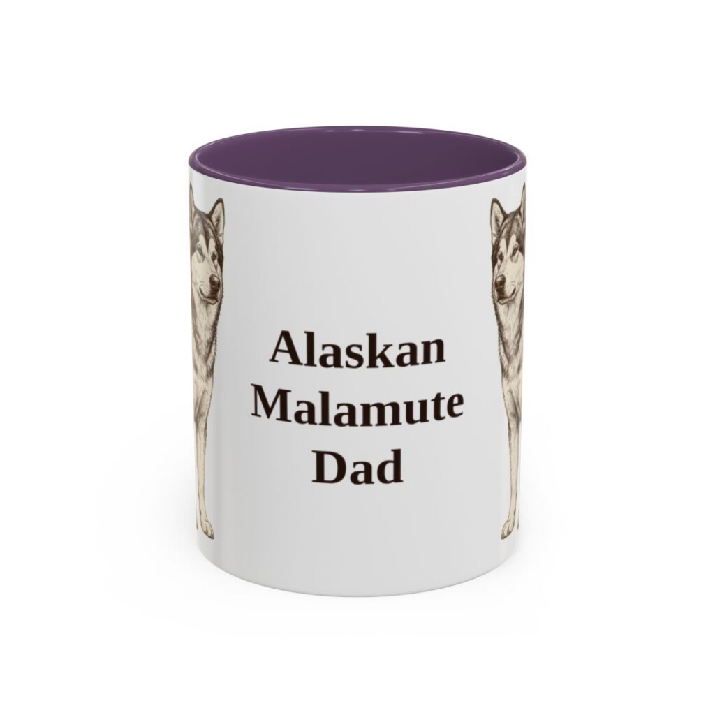 11oz Alaskan Malamute Dog Dad Mug, Vintage Sketch Coffee Mug, Dog Dad Gift