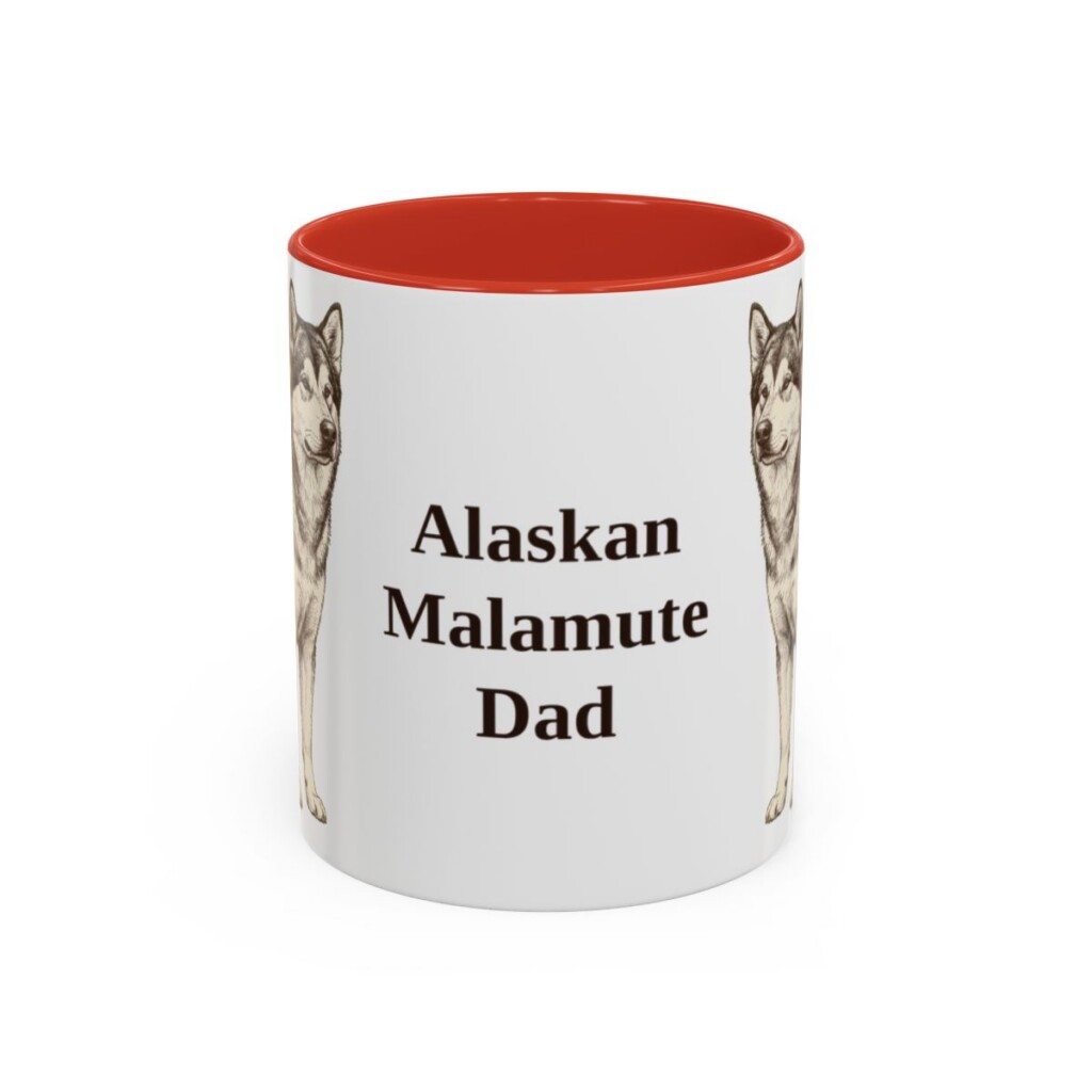 11oz Alaskan Malamute Dog Dad Mug, Vintage Sketch Coffee Mug, Dog Dad Gift
