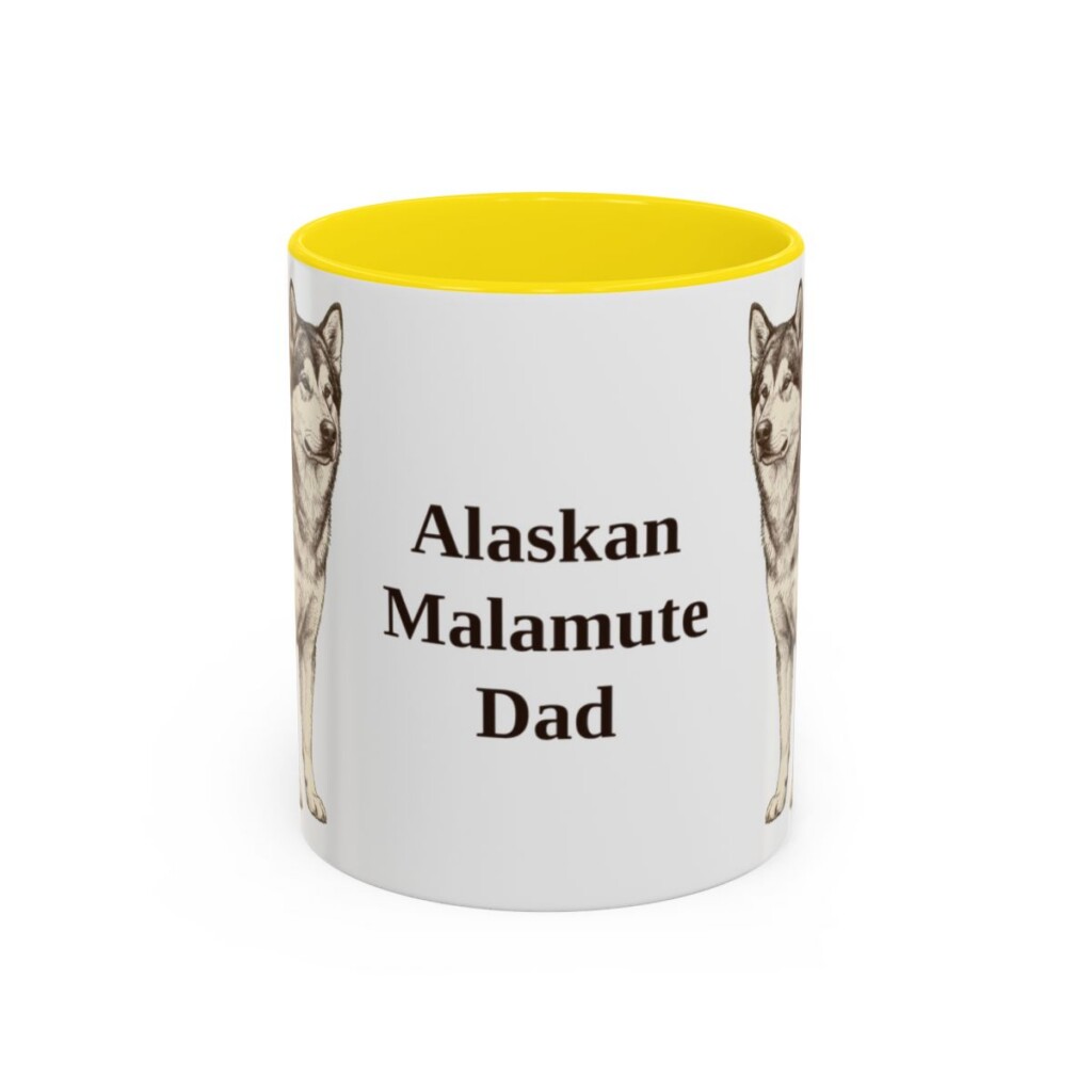 11oz Alaskan Malamute Dog Dad Mug, Vintage Sketch Coffee Mug, Dog Dad Gift