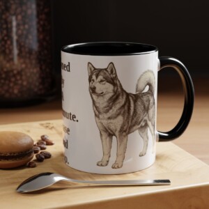 11oz Funny Alaskan Malamute Mug, Owned By A Malamute. Please Send Help., Vintage Dog Coffee Mug, Dog Lover Gift