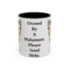 11oz Funny Alaskan Malamute Mug, Owned By A Malamute. Please Send Help., Vintage Dog Coffee Mug, Dog Lover Gift