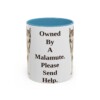 11oz Funny Alaskan Malamute Mug, Owned By A Malamute. Please Send Help., Vintage Dog Coffee Mug, Dog Lover Gift