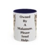 11oz Funny Alaskan Malamute Mug, Owned By A Malamute. Please Send Help., Vintage Dog Coffee Mug, Dog Lover Gift