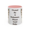 11oz Funny Alaskan Malamute Mug, Owned By A Malamute. Please Send Help., Vintage Dog Coffee Mug, Dog Lover Gift