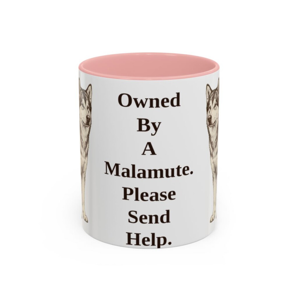 11oz Funny Alaskan Malamute Mug, Owned By A Malamute. Please Send Help., Vintage Dog Coffee Mug, Dog Lover Gift