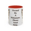 11oz Funny Alaskan Malamute Mug, Owned By A Malamute. Please Send Help., Vintage Dog Coffee Mug, Dog Lover Gift