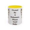 11oz Funny Alaskan Malamute Mug, Owned By A Malamute. Please Send Help., Vintage Dog Coffee Mug, Dog Lover Gift