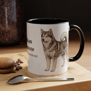 11oz Alaskan Malamute Latin Mug, Alaskan Malamute, Vintage Dog Coffee Mug, Dog Lover Gift