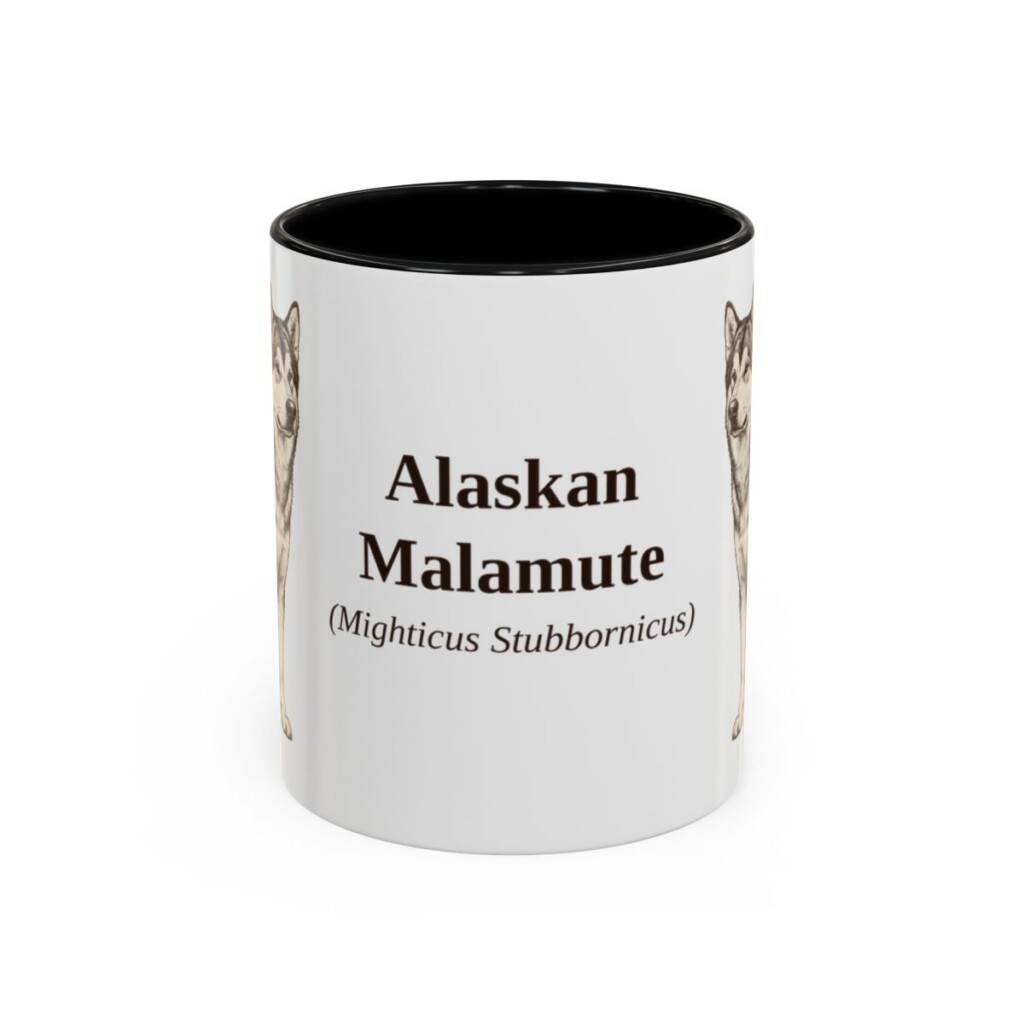 11oz Alaskan Malamute Latin Mug, Alaskan Malamute, Vintage Dog Coffee Mug, Dog Lover Gift