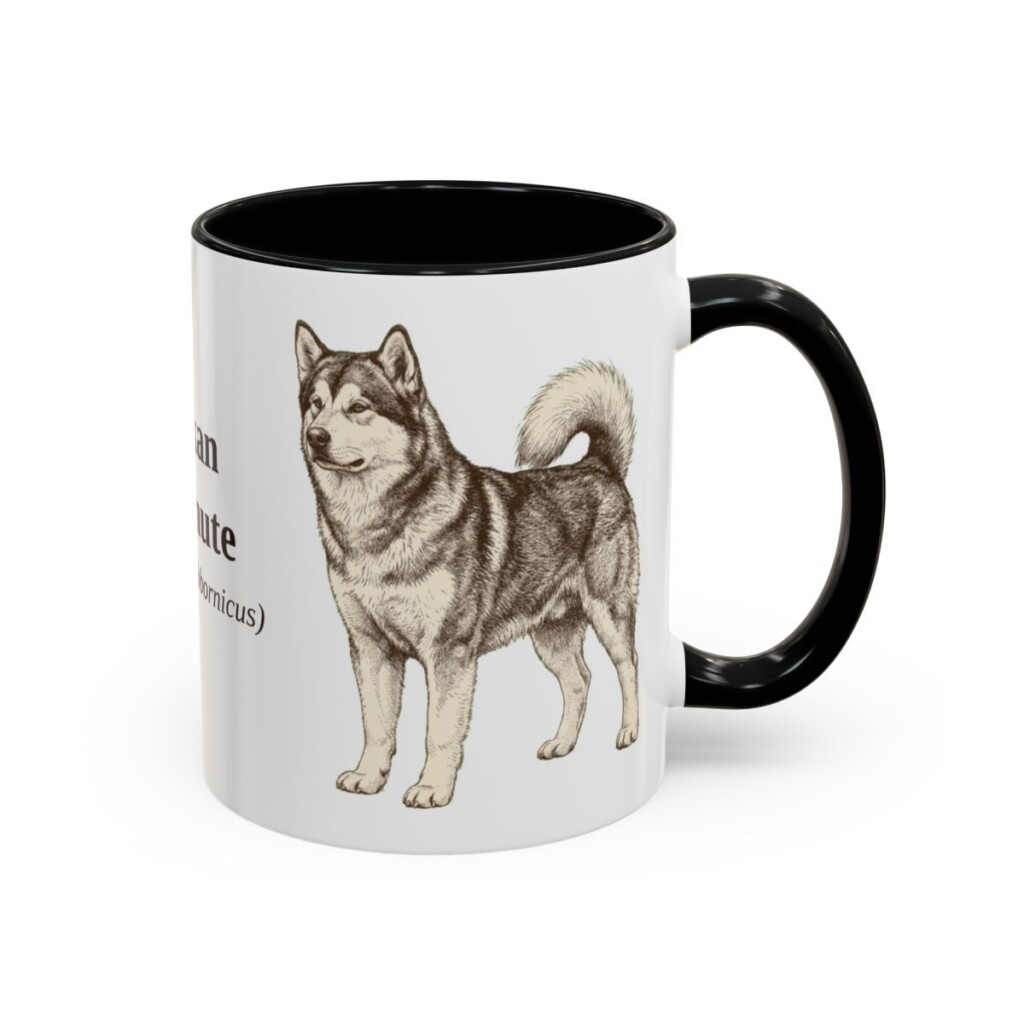 11oz Alaskan Malamute Latin Mug, Alaskan Malamute, Vintage Dog Coffee Mug, Dog Lover Gift
