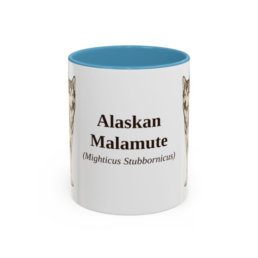 11oz Alaskan Malamute Latin Mug, Alaskan Malamute, Vintage Dog Coffee Mug, Dog Lover Gift