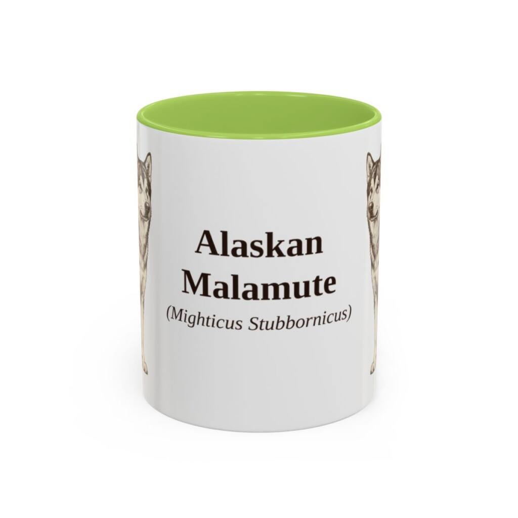 11oz Alaskan Malamute Latin Mug, Alaskan Malamute, Vintage Dog Coffee Mug, Dog Lover Gift