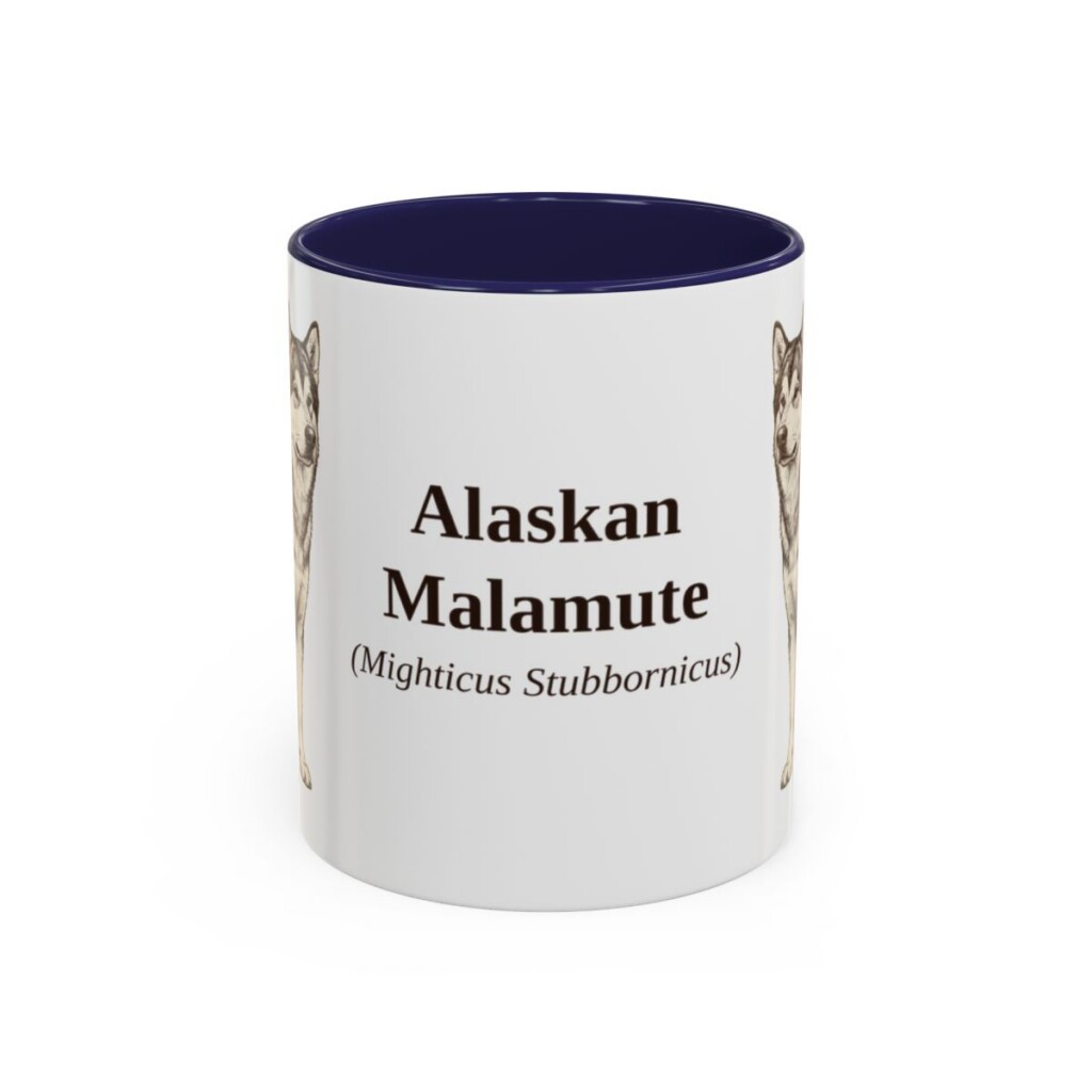 11oz Alaskan Malamute Latin Mug, Alaskan Malamute, Vintage Dog Coffee Mug, Dog Lover Gift