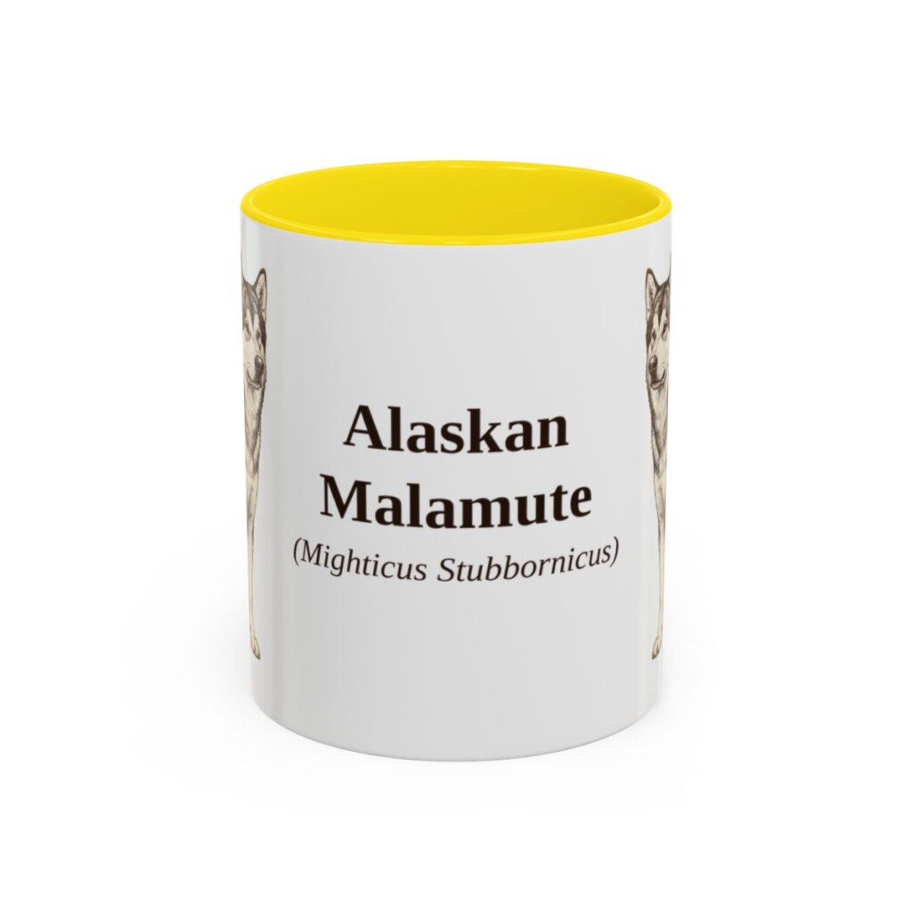 11oz Alaskan Malamute Latin Mug, Alaskan Malamute, Vintage Dog Coffee Mug, Dog Lover Gift