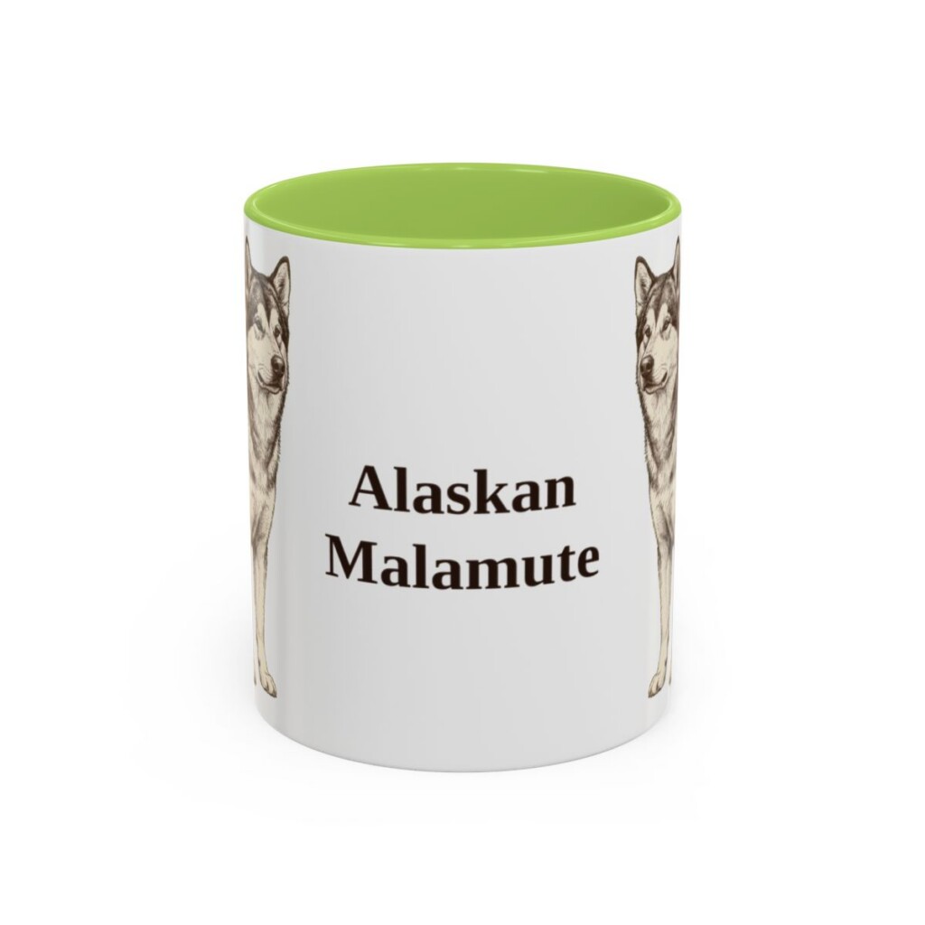 11oz Alaskan Malamute Mug, Vintage Dog Portrait Coffee Mug, Dog Lover Gift
