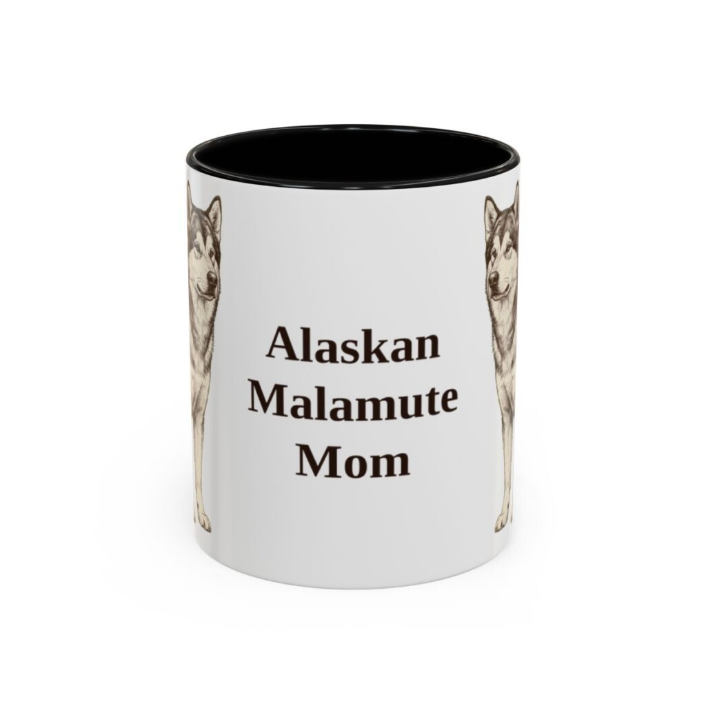11oz Alaskan Malamute Dog Mom Mug, Vintage Sketch Coffee Mug, Dog Mom Gift
