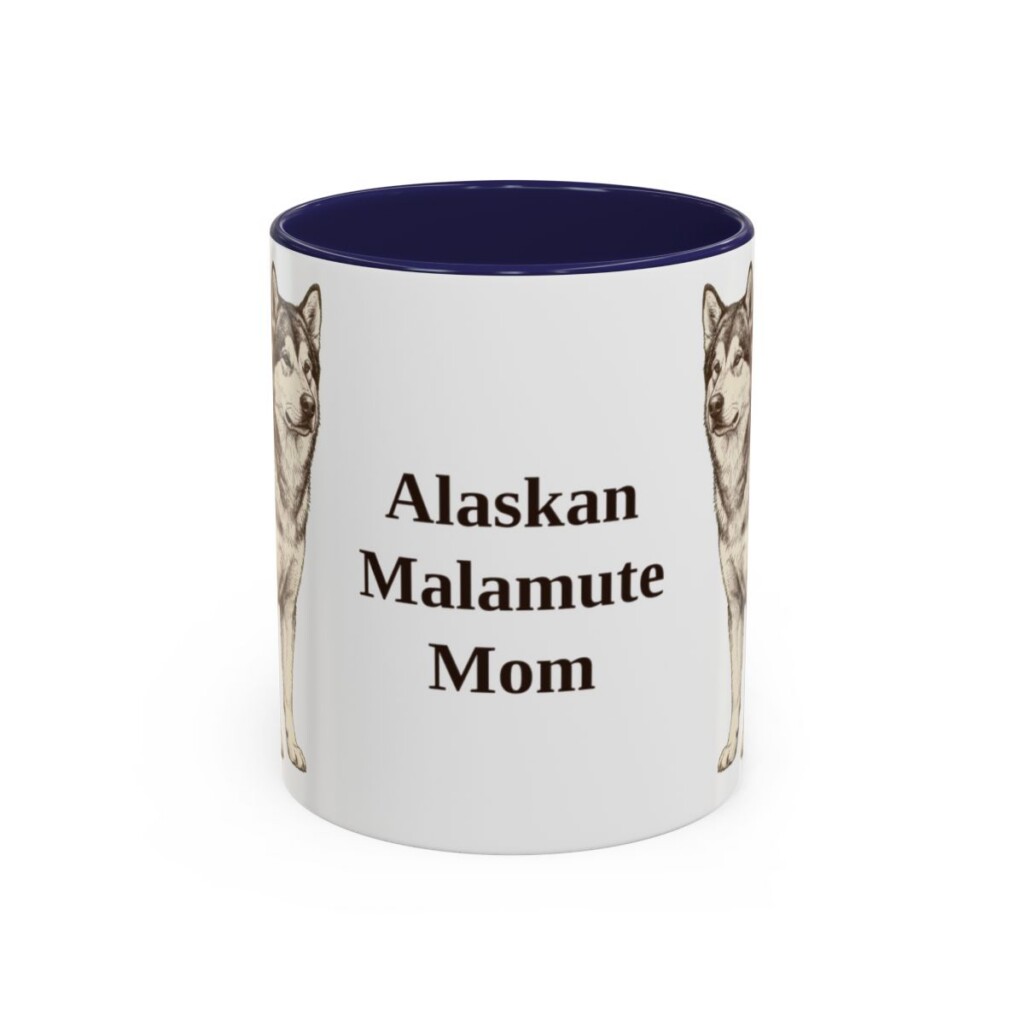 11oz Alaskan Malamute Dog Mom Mug, Vintage Sketch Coffee Mug, Dog Mom Gift