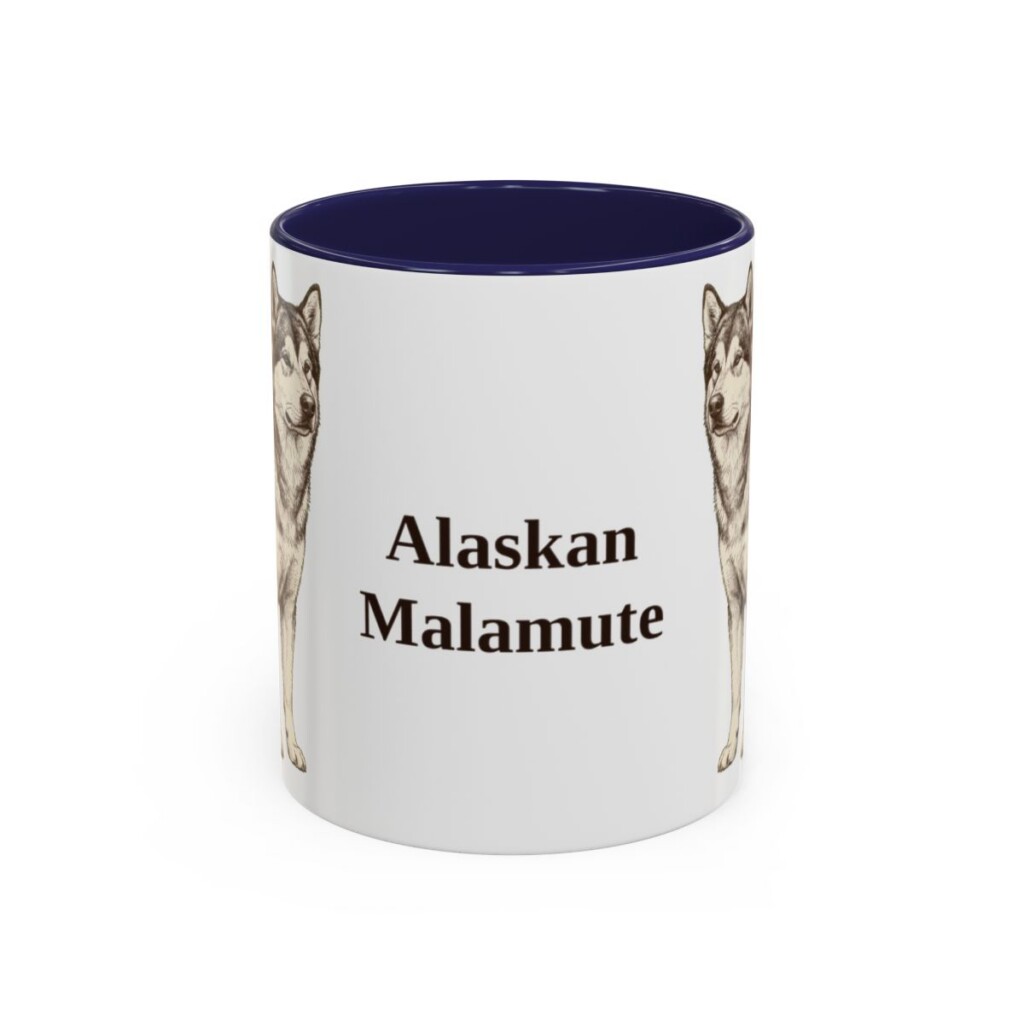 11oz Alaskan Malamute Mug, Vintage Dog Portrait Coffee Mug, Dog Lover Gift