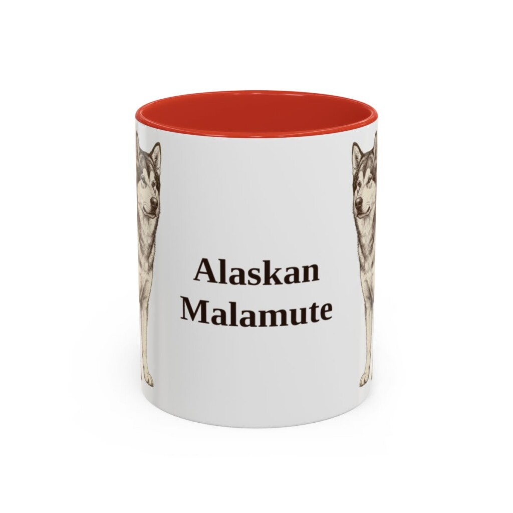 11oz Alaskan Malamute Mug, Vintage Dog Portrait Coffee Mug, Dog Lover Gift