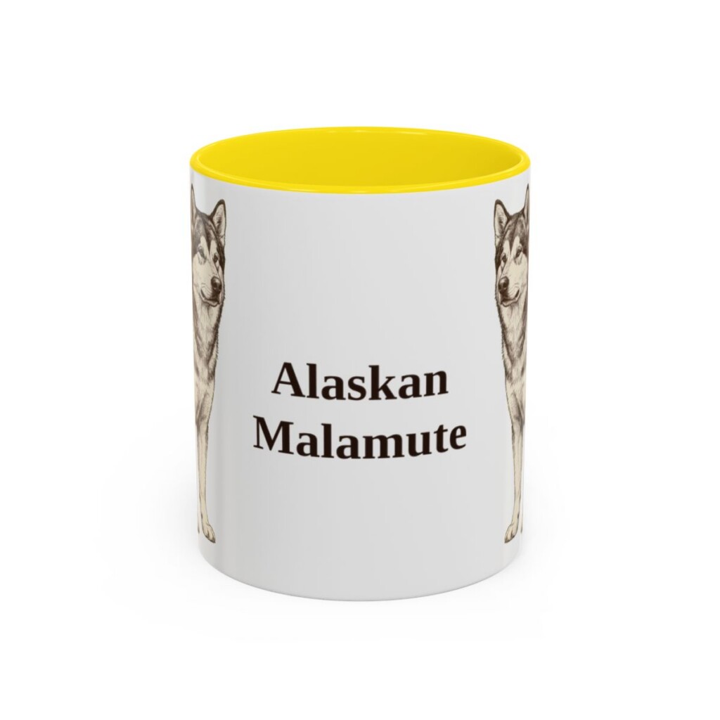 11oz Alaskan Malamute Mug, Vintage Dog Portrait Coffee Mug, Dog Lover Gift