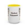 alaskan-malamute-mug-yellow-3 15oz Alaskan Malamute Mug, Vintage Dog Portrait Coffee Mug, Dog Lover Gift