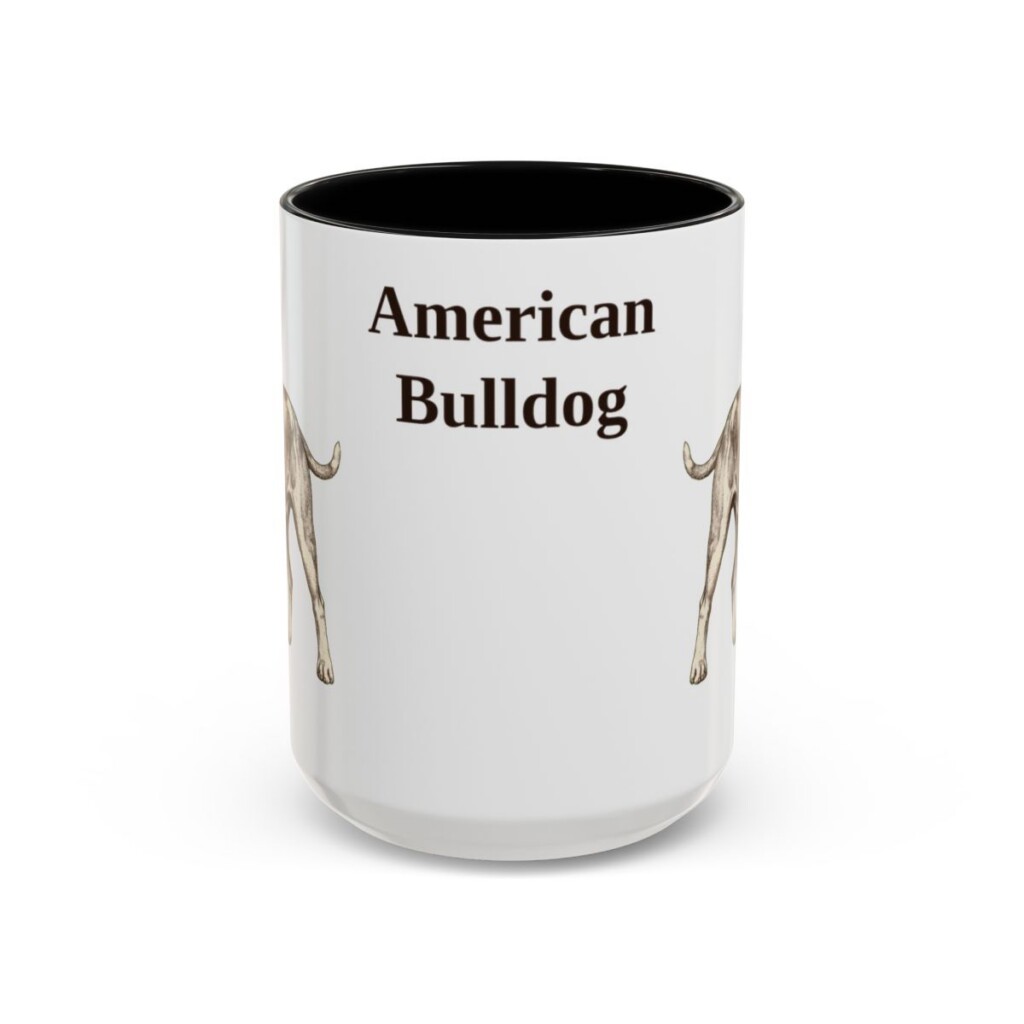 15oz American Bulldog Mug, Vintage Dog Portrait Coffee Mug, Dog Lover Gift