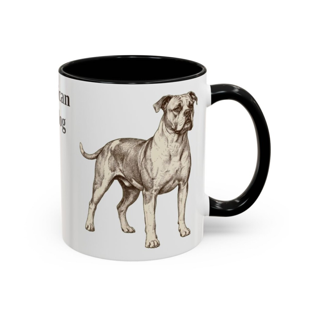 11oz American Bulldog Mug, Vintage Dog Portrait Coffee Mug, Dog Lover Gift