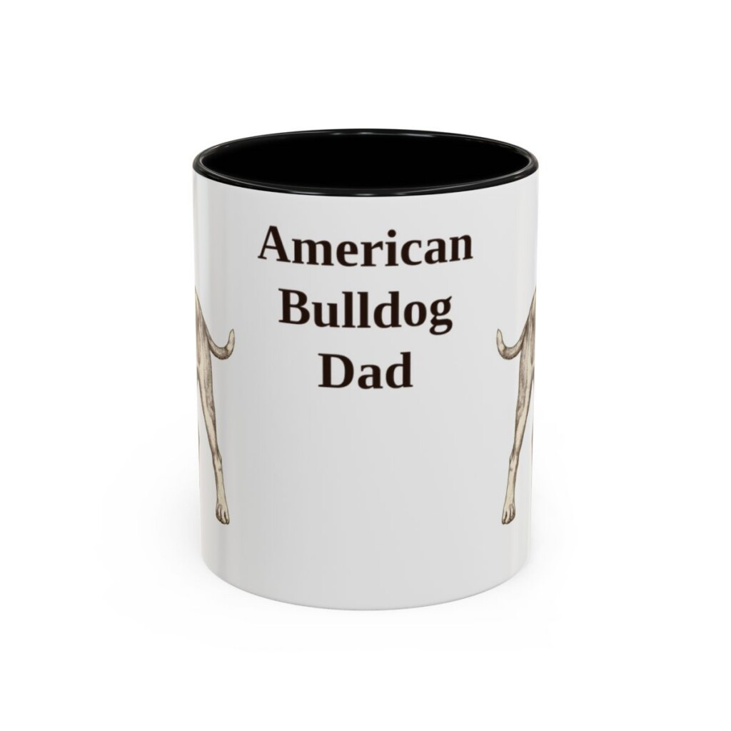 11oz American Bulldog Dog Dad Mug, Vintage Sketch Coffee Mug, Dog Dad Gift