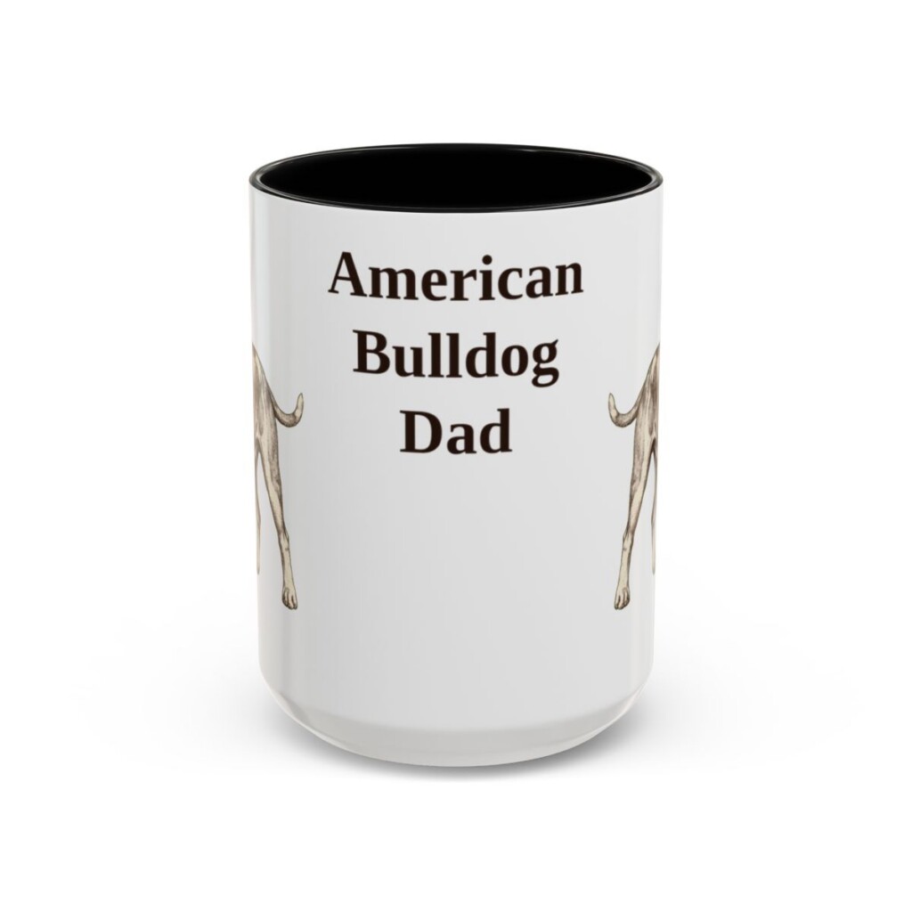 american-bulldog-mug-dad-black-front-3 15oz American Bulldog Dog Dad Mug, Vintage Sketch Coffee Mug, Dog Dad Gift