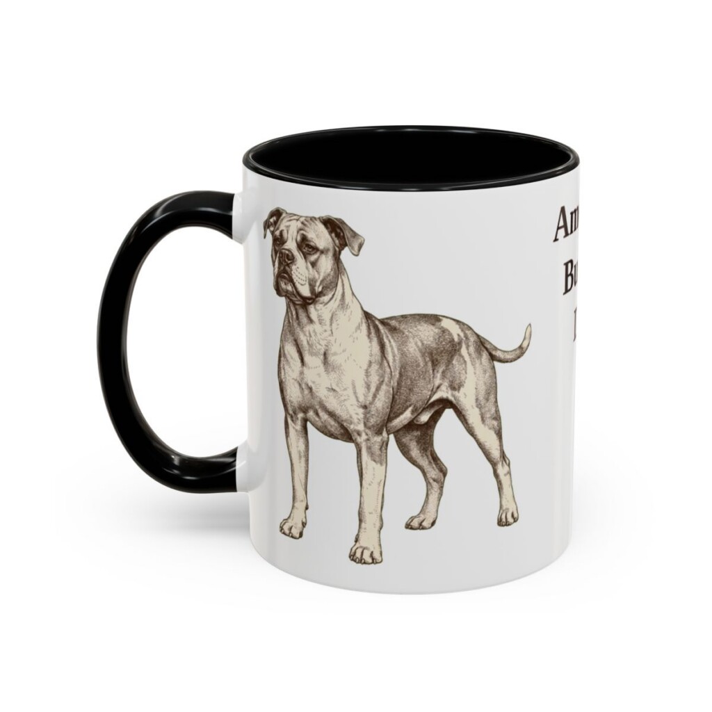 11oz American Bulldog Dog Dad Mug, Vintage Sketch Coffee Mug, Dog Dad Gift