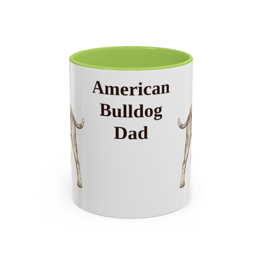 11oz American Bulldog Dog Dad Mug, Vintage Sketch Coffee Mug, Dog Dad Gift